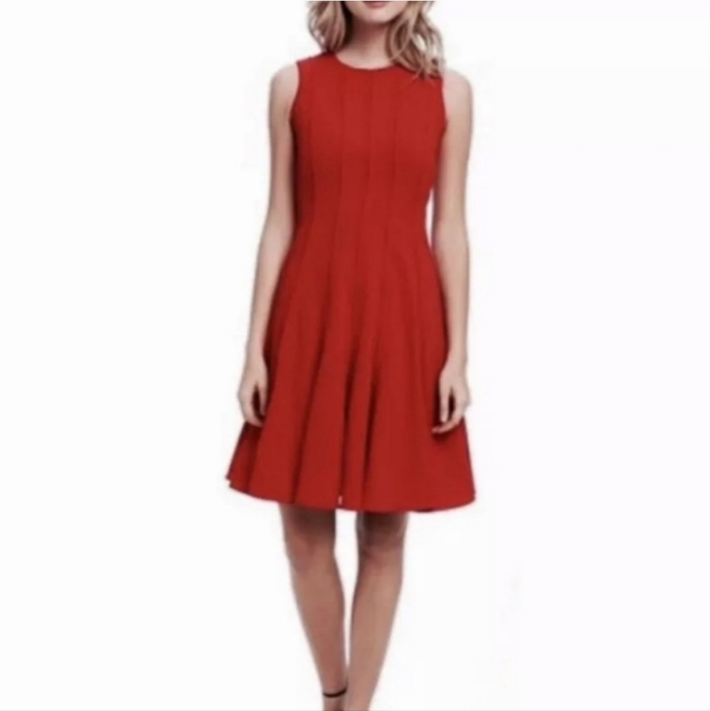 Calvin Klein Women's Red Fit and Flare Dress Size 2